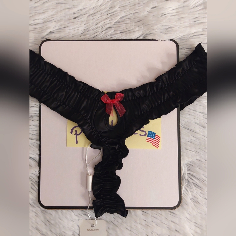 🌠 3pc For Love and Lemons Camille Cardigan, Ruffle Thong & Scrunchie Set 🌠 - Picture 8 of 16